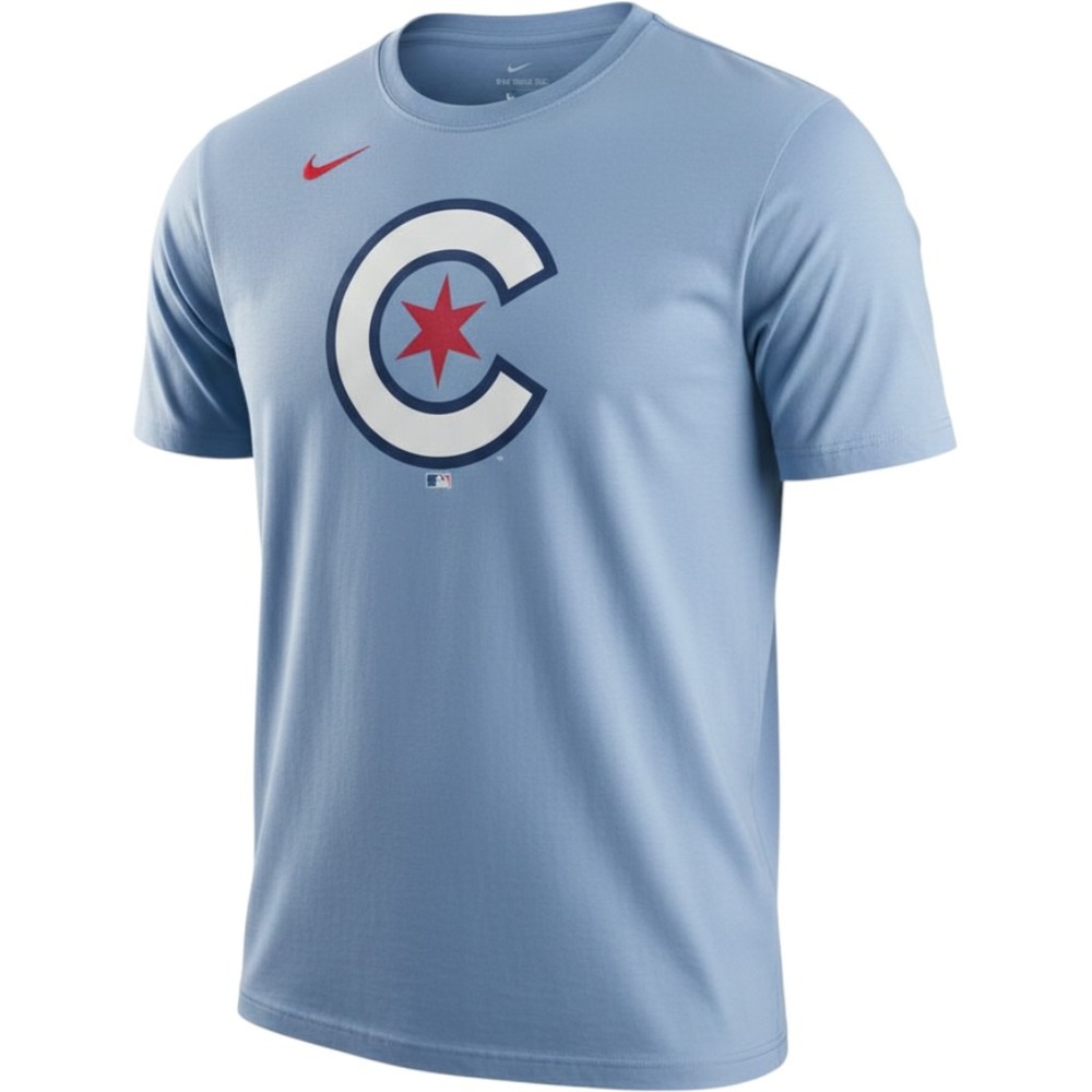 Nike Chicago Cubs MLB City Connect T-Shirt Mens XL Blue Short Sleeve Graphic Tee
